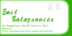 emil balazsovics business card